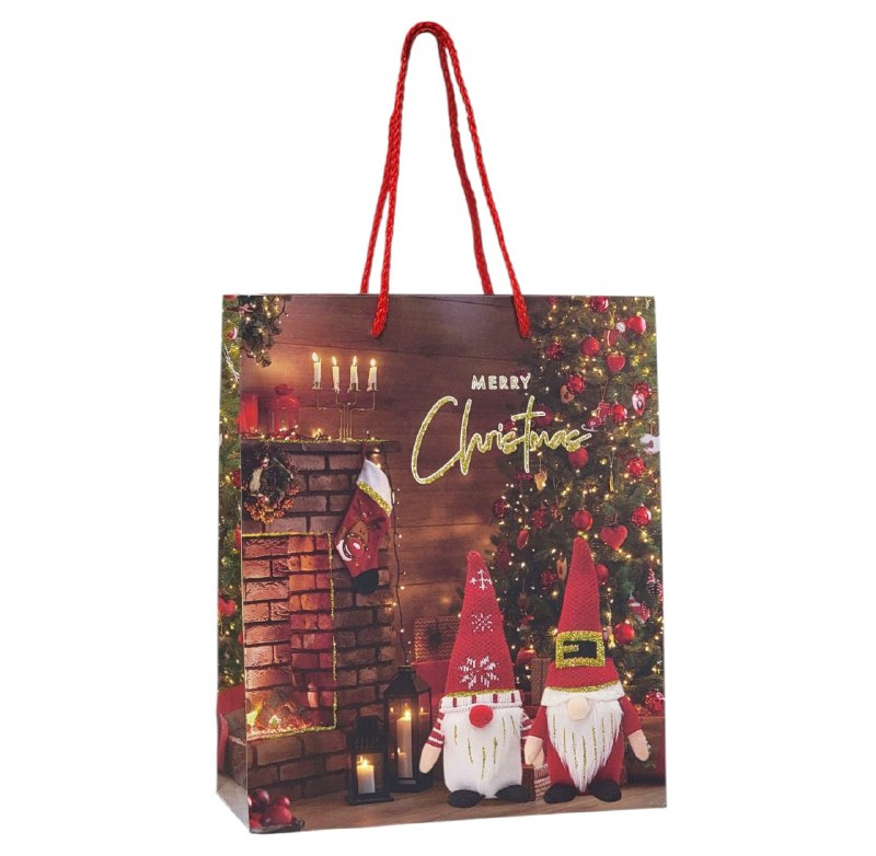BOLSA DE REGALO NAVIDEÑA PEQUEÑA 19.5X23.5X8CM
