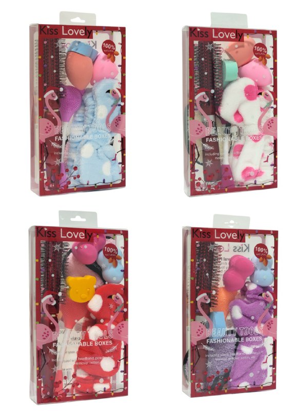 SET DE CUIDADO FACIAL Y APLICACION DE COSMETICOS 7PCS KISS LOVELY