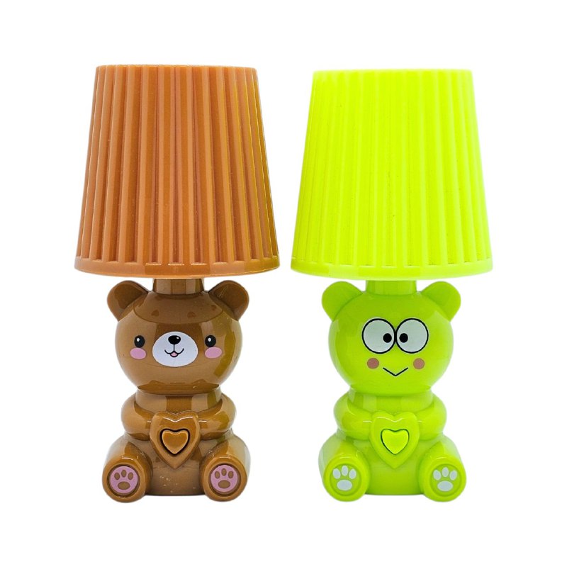 LAMPARAS DE NOCHE DECORATIVAS DE OSO Y RANA, LUZ LED SUAVE RECONFORMANTE PARA NIÑOS 16CM