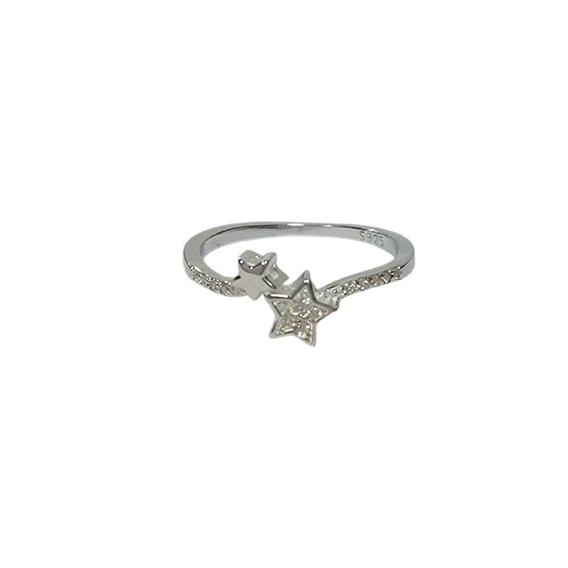 PANI1625 ANILLO ESTRELLAS CON CIRCONES, PLATA 925
