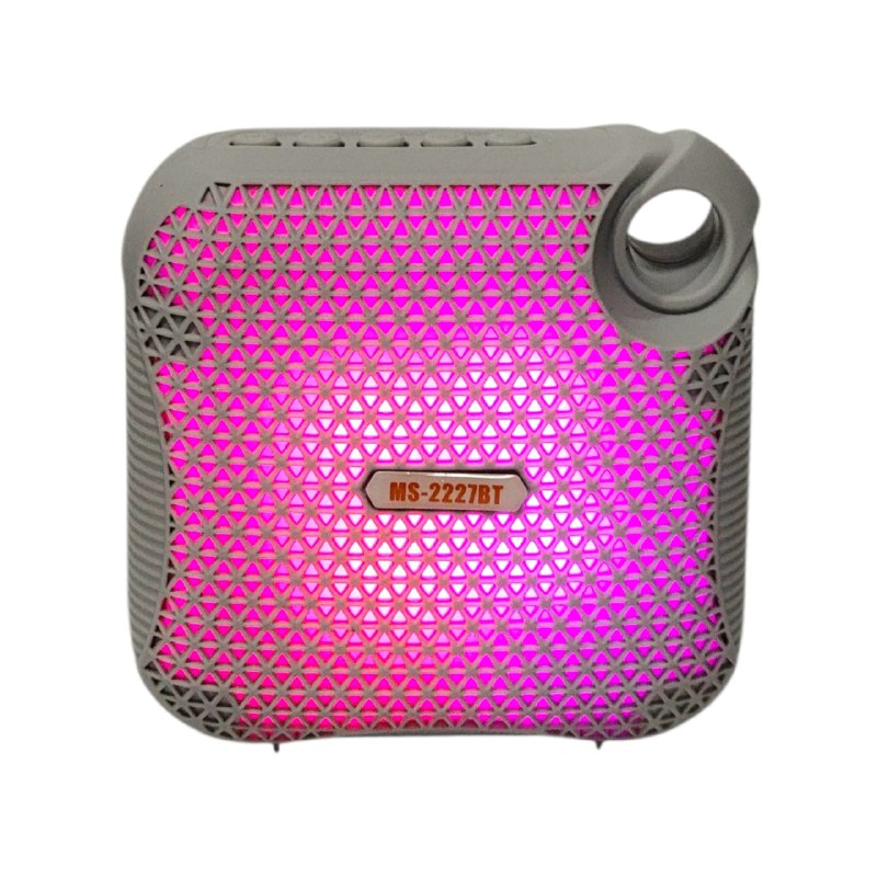 PARLANTE ALTAVOZ INALAMBRICO CON LUCES LED 11X11CM MOBILE SPEAKER MS-2227BT 8 COLORES