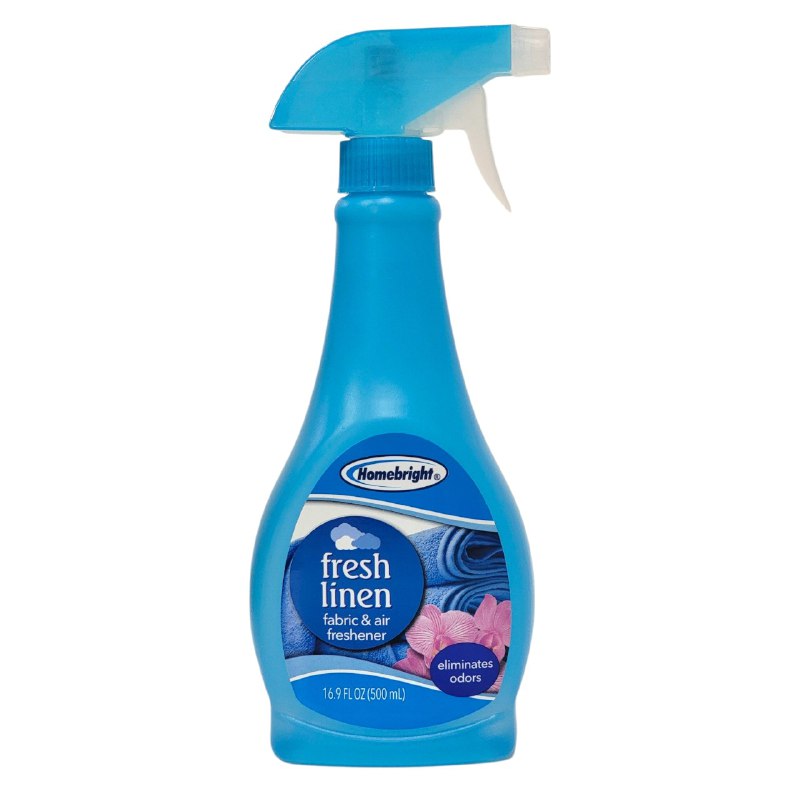 AMBIENTADOR AROMATIZANTE EN SPRAY PARA TELAS Y AIRE, ELIMINA OLORES Y REFRESCA AROMA A LINO FRESCO HOMEBRIGHT 500ML