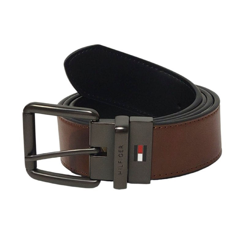 FAJA ORIGINAL TOMMY HILFIGER REVERSIBLE PARA CABALLERO COLOR NEGRO Y CAFÉ TALLA L 38-40