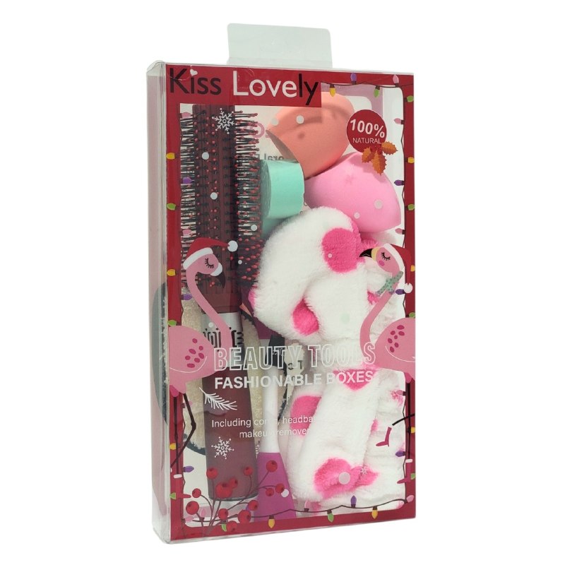 SET DE CUIDADO FACIAL Y APLICACION DE COSMETICOS 7PCS KISS LOVELY