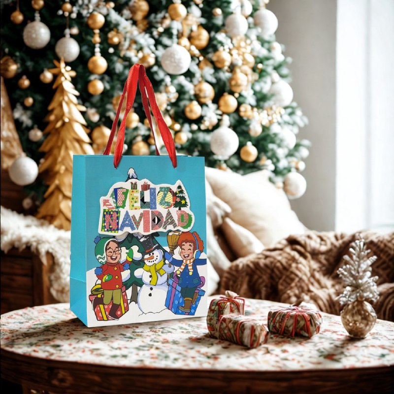 BOLSA DE REGALO NAVIDEÑA PAQUEÑA 18X23X10CM
