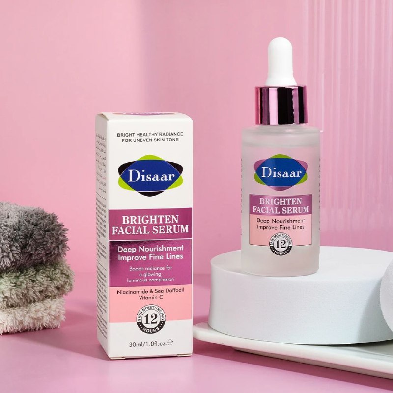 SUERO FACIAL ILUMINADOR CON NIACINAMIDA Y VITAMINA C DE NARCISO MARINO, NUTRICION PROFUNDA, MEJORA LAS LINEAS FINAS DISAAR BRIGHTEN FACIAL SERUM 30ML