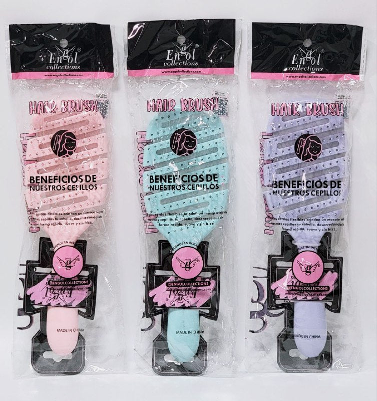 CEPILLO PEINE PARA EL CABELLO, CERDAS FLEXIBLES, MASAJE RELAJANTE SUAVE Y RAPIDA SIN FRIZZ ENGOL COLLECTIONS 3 COLORES