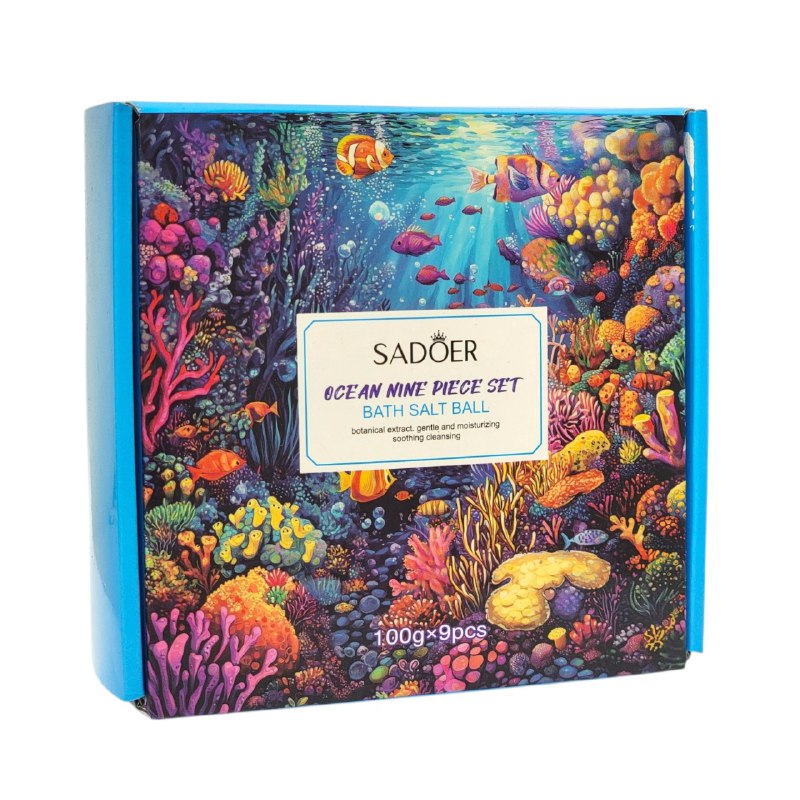 SET DE BOMBAS DE SAL DE BAÑO CON 6 FRAGANCIAS 9PCS SADOER 100GX9