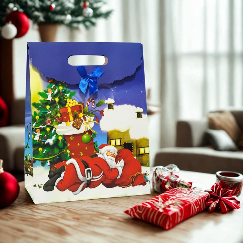 BOLSA DE REGALO NAVIDEÑA GRANDE 32X24CM