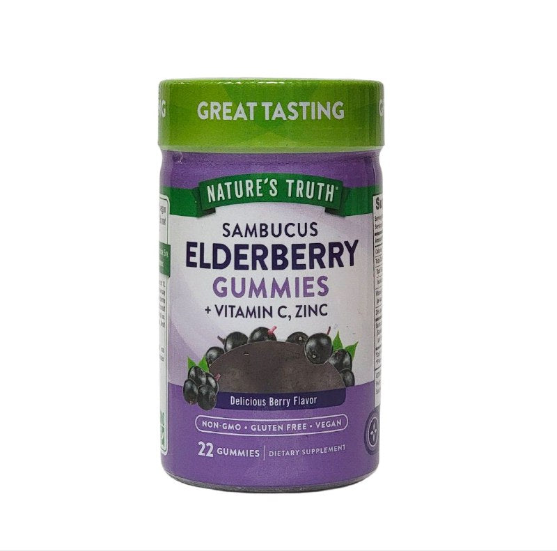 VITAMINAS EN GOMITAS DE SAUCO SAMBUCUS, VITAMINA C Y ZINC, SABOR A BAYAS NATURE S TRUTH 22UND