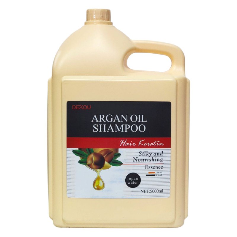 SHAMPOO DE ACEITE DE ARGAN CON AMINOACIDOS Y ACEITE DE ALMENDRAS, HIDRATA EL CABELLO, DEJANDOLO SUAVE, LISO Y SEDOSO CON VOLUMEN DEXOU ARGAN OIL SHAMPOO HAIR KERATIN 5000ML