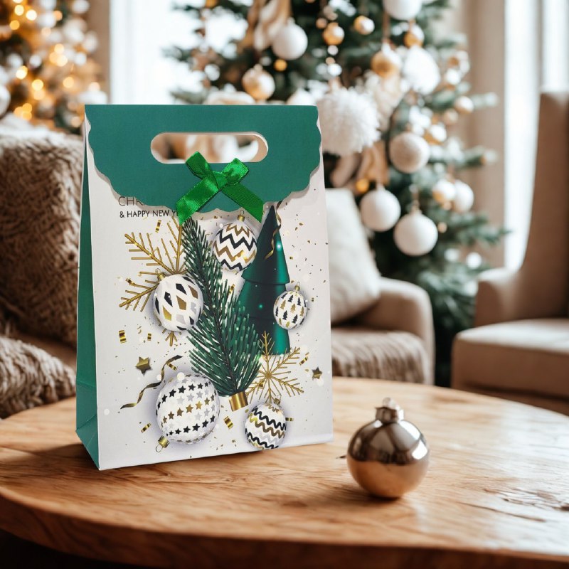 BOLSA DE REGALO NAVIDEÑA MEDIANO 27X19CM