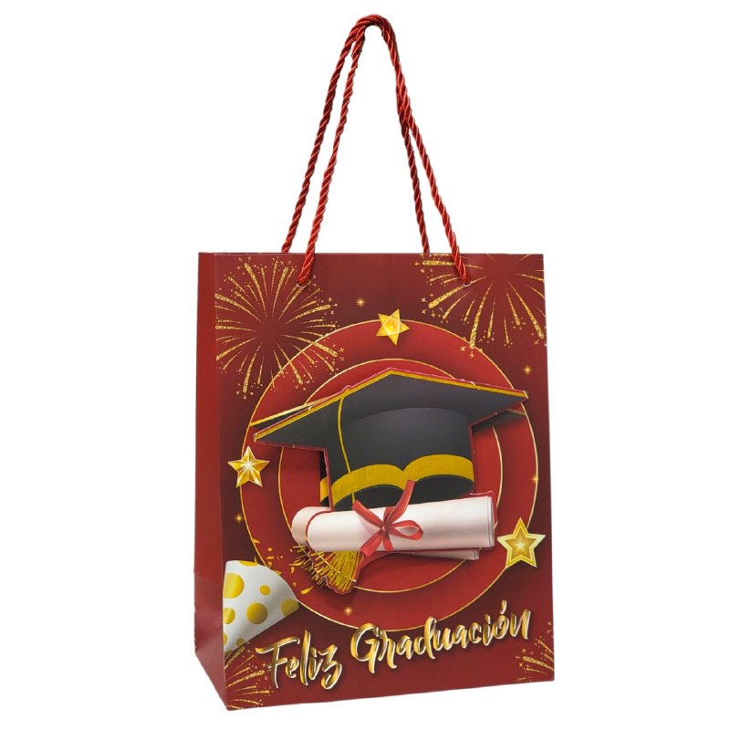 BOLSA DE REGALO DE GRADUACION PEQUEÑA 18X23X10CM
