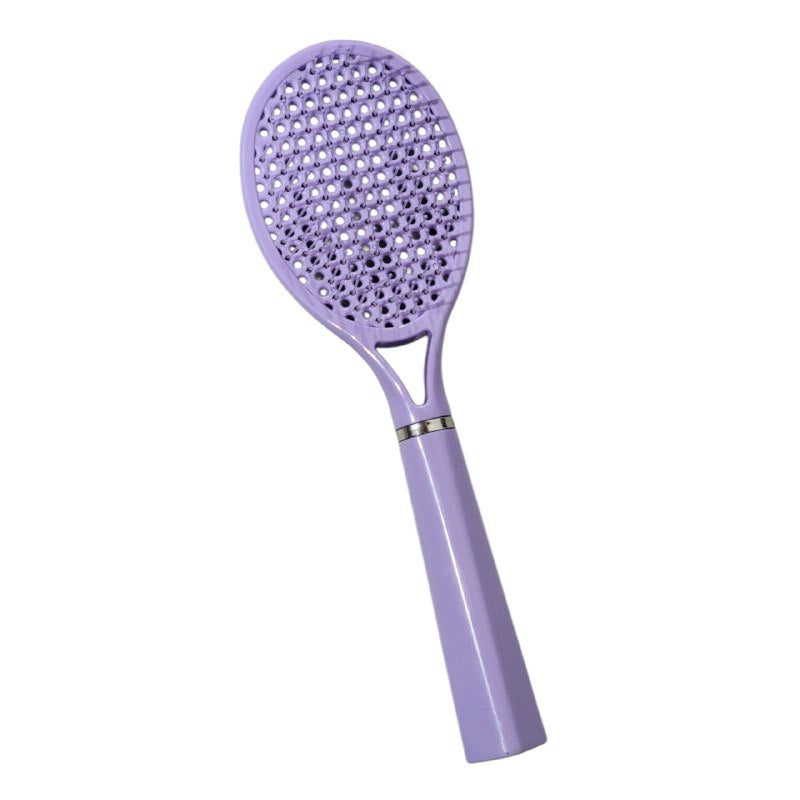 CEPILLO PEINE PARA EL CABELLO MASAJEADOR Y DESENREDANTE EN FORMA DE RAQUETA DE TENIS, 3 COLORES