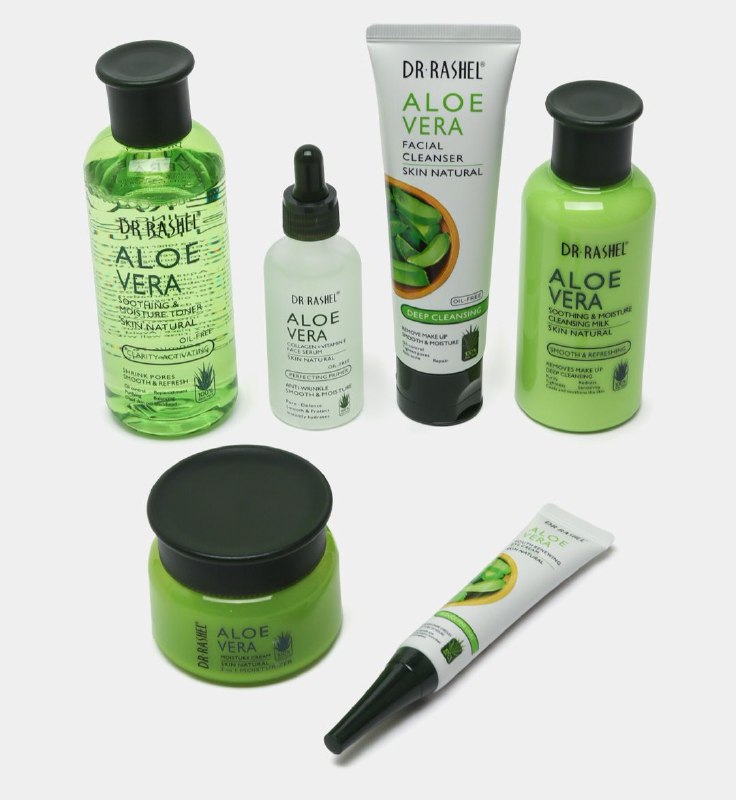 SET DE CUIDADO DE FACIAL NATURAL CALMANTE E HIDRATANTE 6PCS DR RASHEL