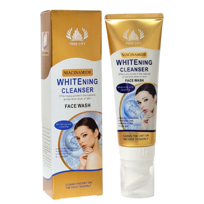 LIMPIADOR FACIAL BLANQUEADOR CON NIACINAMIDA, PROTEGE LA PIEL, LIMPIA LA SUCIEDAD REL ROSTRO CON SUAVIDAD, HIDRATANTE TREE CITY NIACINAMIDE WHITENING CLEANSER 120G