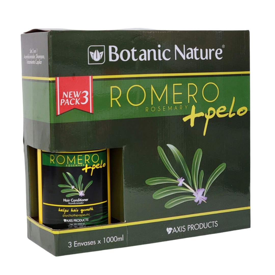 SET DE CUIDADO PARA EL CABELLO DE ROMERO 3PCS BOTANIC NATURE 1000ML