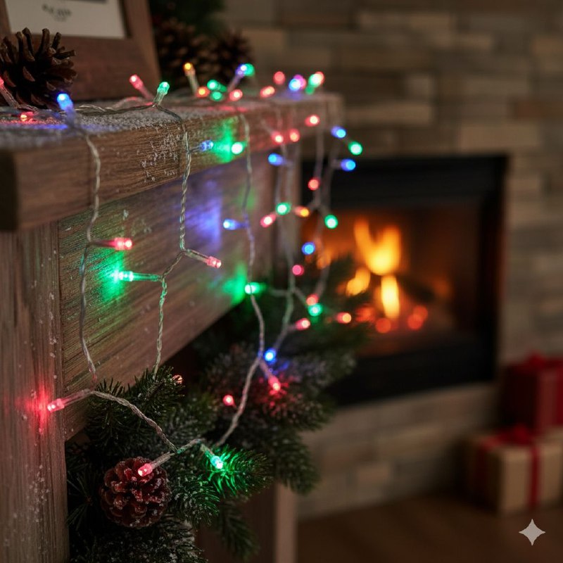 LUCES DECORATIVAS NAVIDEÑAS PARA INTERIORES O EXTERIORES 100 LUCES LED MULTICOLOR 12X6X8CM