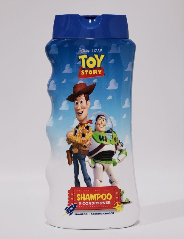 SHAMPOO PARA EL CABELLO 2 EN 1 Y ACONDICIONADOR TEMATICA DE TOY STORY DISNEY PIXAR 473ML