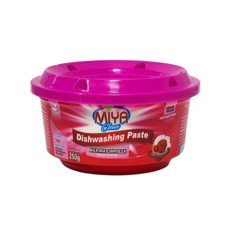 JABON PARA LAVAR TRASTES PLATOS DESENGRASANTE CON AROMA A ROSAS MIYA CLEAN 250G