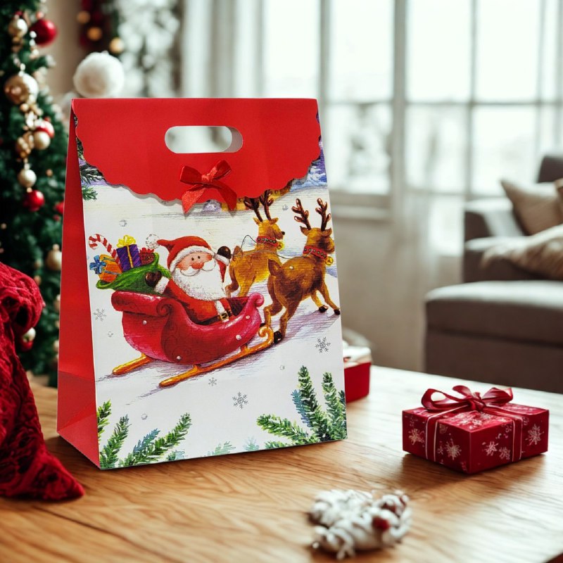 BOLSA DE REGALO NAVIDEÑA EXTRA GRANDE 37X28CM