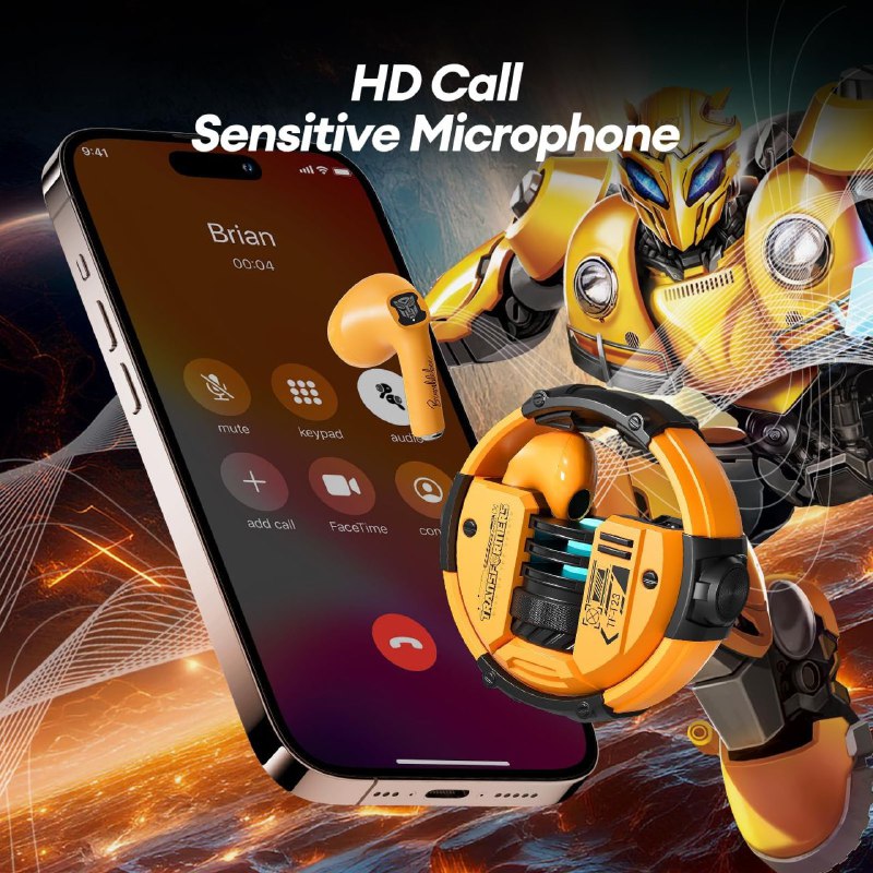 AUDIFONOS AURICULARES ORIGINALES INALAMBRICOS TF-T23, BATERIA ESTUCHE 5H, BATERIA AUDIFONOS 5H, BT V.5.4, DISTANCIA DE 10MTS, COMODO ESTABLE TRANSFORMERS RISE OF THE BEASTS BUMBLEBEE