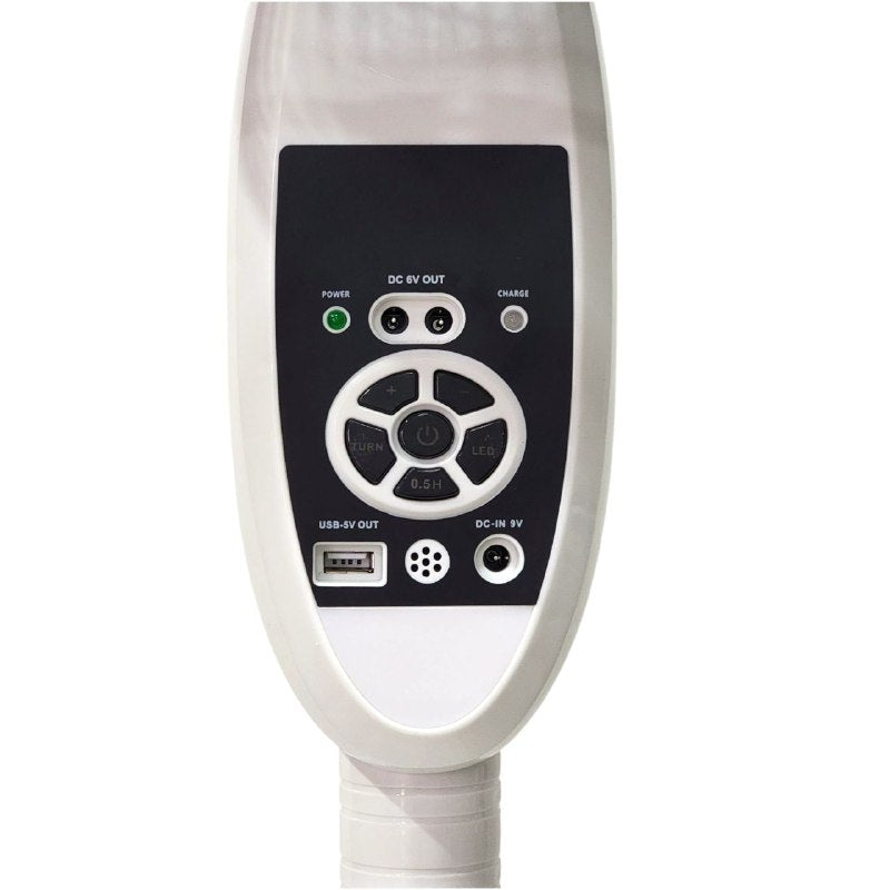 VENTILADOR RECARGABLE DE 16 PULGADAS. SOLAR, ALIMENTACION DOBLE CA/CC, MOTOR DE COBRE PURO, CONECTOR USB PARA CARGAR, OPERACION CC 6V, LUCES LED DE NOCHE, PANEL SOLAR 9V10W, SILENCIOSO, 9 OPCIONES VIVE