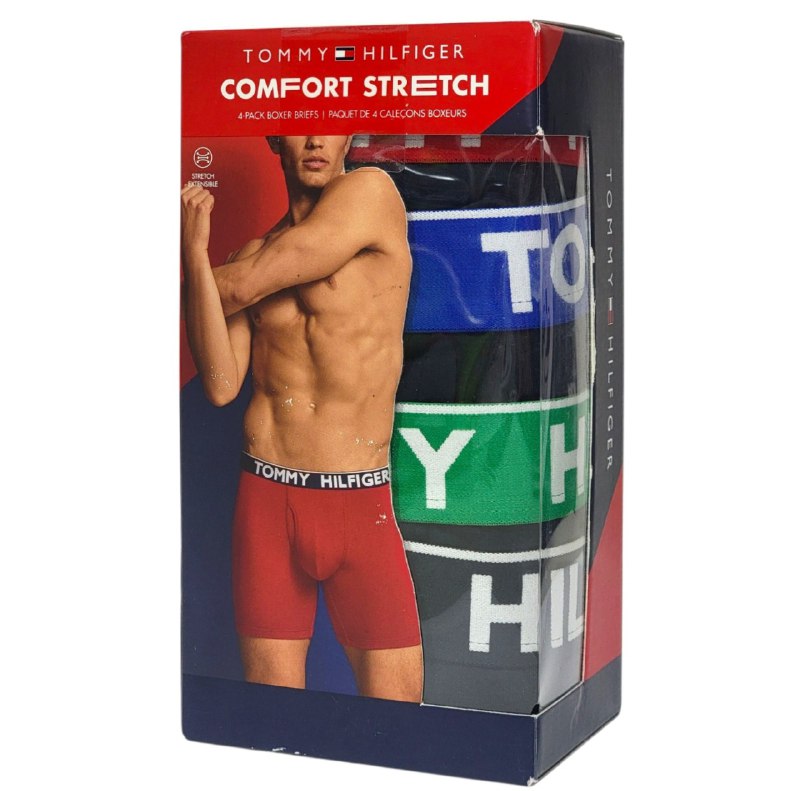 ROPA INTERIOR PARA CABALLERO TOMMY HILFIGER COMFORT STRETCH BOXER BRIEF 4 UNIDADES TALLA LARGE 36-38 (L)
