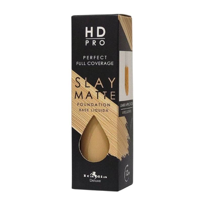 BASE DE MAQUILLAJE LIQUIDA LIVIANA LIBRE DE ACEITE ACABADO MATE TONO 3B IVORY ITALIA DELUXE HD PRO PERFECT FULL COVERAGE SLAY MATTE 30ML