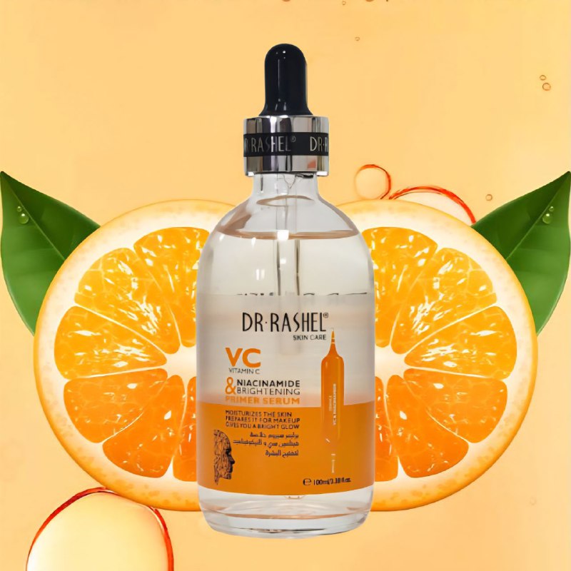 SUERO FACIAL BASE ILUMINADOR CON VITAMINA VC Y NIACINAMIDA HIDRATANTE 100ML, PREPARA LA PIEL PARA EL MAQUILLAJE, DANDO BRILLO RADIANTE Y DEJANDOLA JOVEN Y SUAVE DR RASHEL