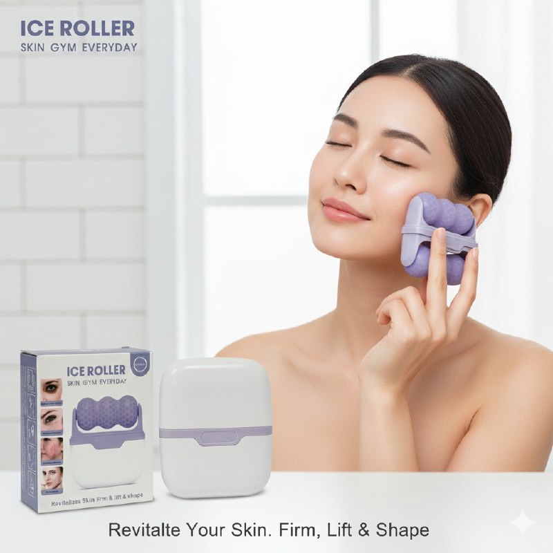 MOLDE RODILLO DE HIELO FACIAL QUE DESINFLAMA INMEDIATAMENTE Y ESCULPE LOS CONTORNOS DE LA PIEL ICE ROLLER 7.5X8.5CM