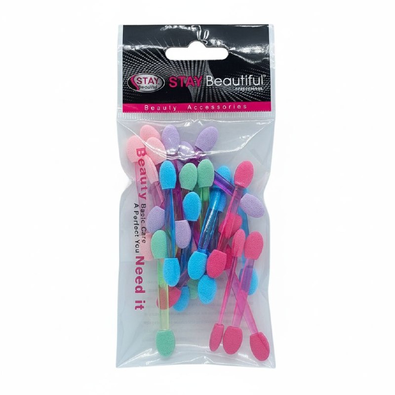 BROCHAS SET DE APLICADORES DE SOMBRAS DE OJOS DESECHABLES DE DOBLE PUNTA STAY BEAUTIFUL 25UND