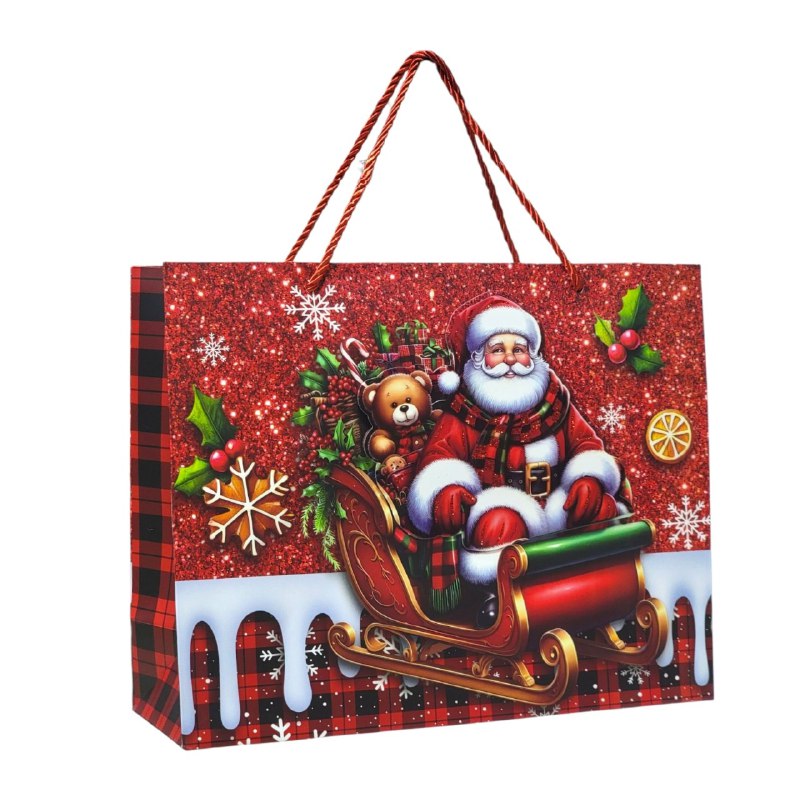 BOLSA DE REGALO NAVIDEÑA MEDIANA HORIZONTAL 32X25.5X11CM