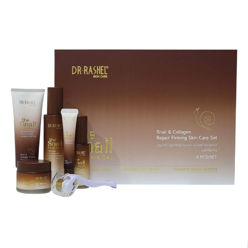 SET DE CUIDADO FACIAL DE 6 PIEZAS, DE CARACOL Y COLAGENO EFECTO REAFIRMANTE, REPARADOR Y HIDRATANTE DR RASHEL