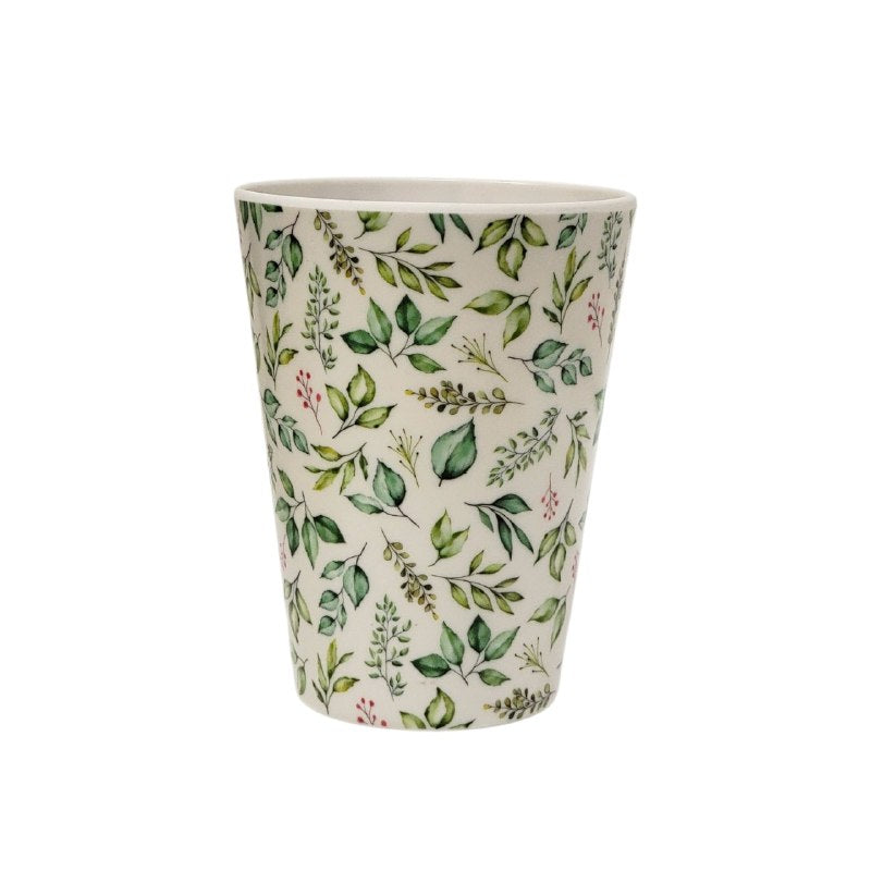 VASO DE PLASTICO CAUCHO CON DISEÑO BOTANICO ELEGANTE Y RESISTENTE LIFEART