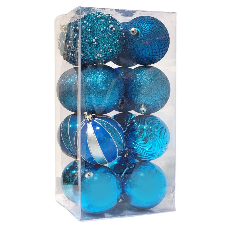 DECORACION ADORNO NAVIDEÑO PAQUETE DE 16 BOLAS DECORATIVAS 8CM 49x49x65, IDEALES PARA DARLE UN TOQUE UNICO A TU ARBOL DE NAVIDAD