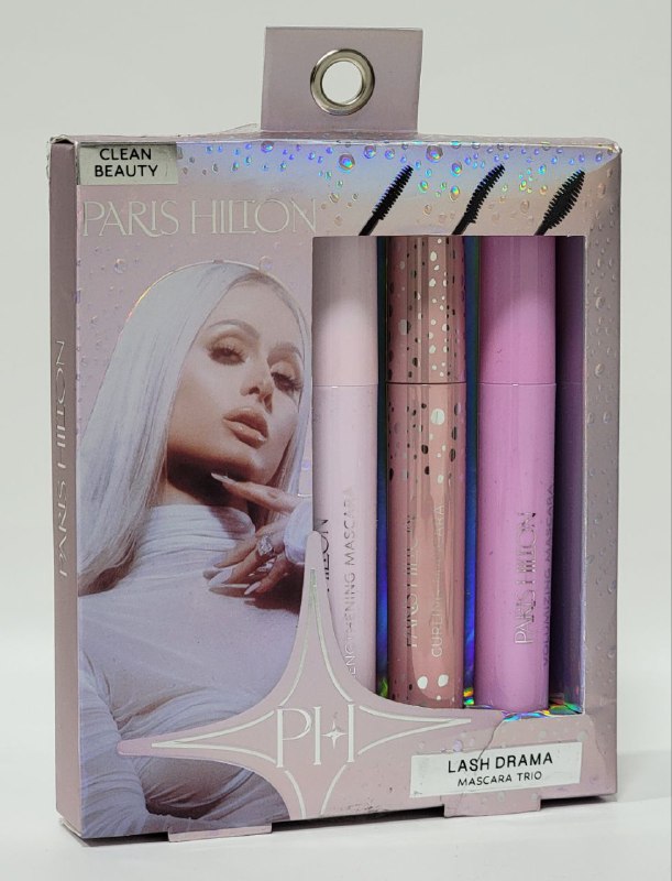 MASCARA PARA PESTAÑAS EN TRIO, MASCARA ALARGADORA 8ML, MASCARA VOLUMIZADORA 8ML Y MASCARA RIZADORA 8ML PARIS HILTON