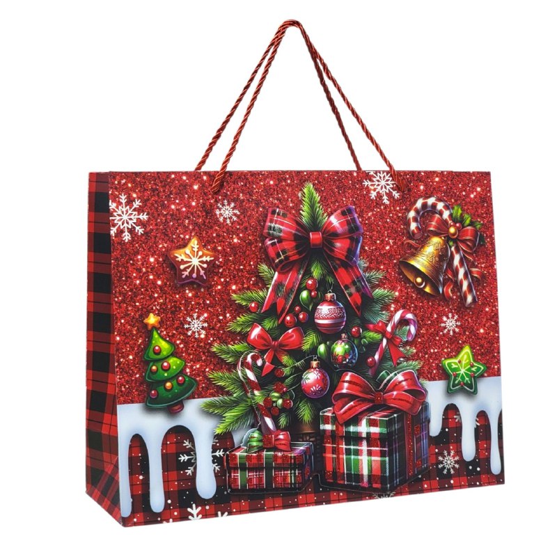 BOLSA DE REGALO NAVIDEÑA MEDIANA HORIZONTAL 32X25.5X11CM