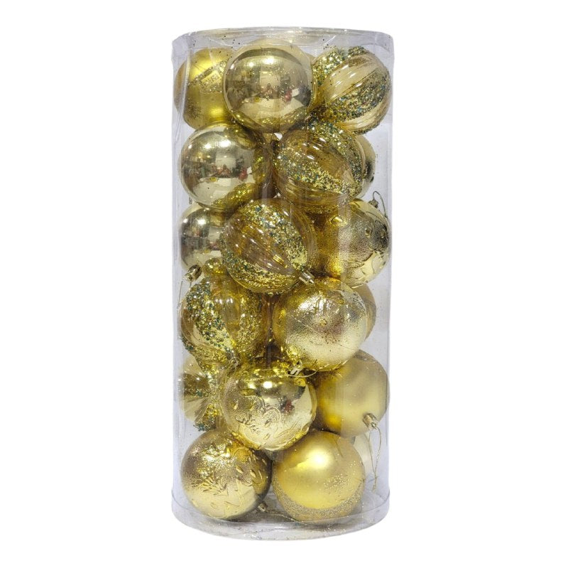 DECORACION ADORNO NAVIDEÑO PAQUETE DE 24 BOLAS DECORATIVAS, 8CM 39X58X84 IDEALES PARA DARLE UN TOQUE UNICO A TU ARBOL DE NAVIDAD