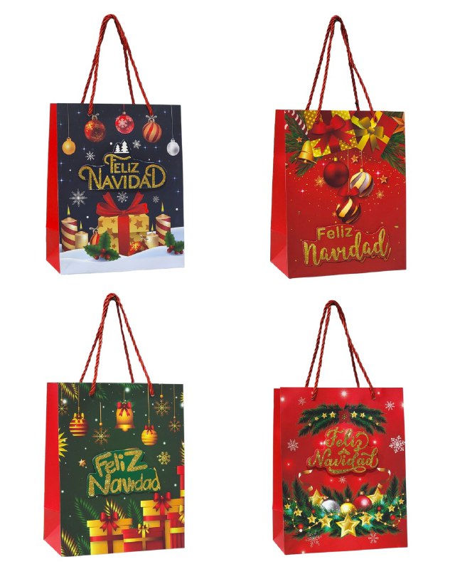 BOLSA DE REGALO NAVIDEÑA PAQUEÑA 18X23X10CM