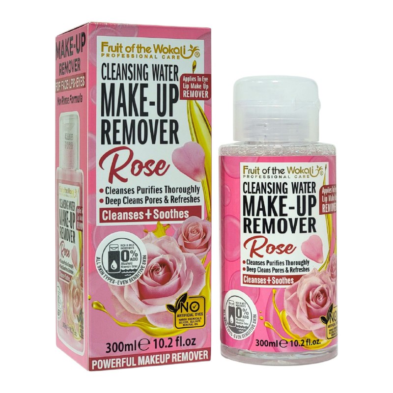 AGUA MICELAR DESMQUILLANTE DE ROSA, LIMPIA Y PURIFICA LA PIEL FRUIT OF THE WOKALI 300ML