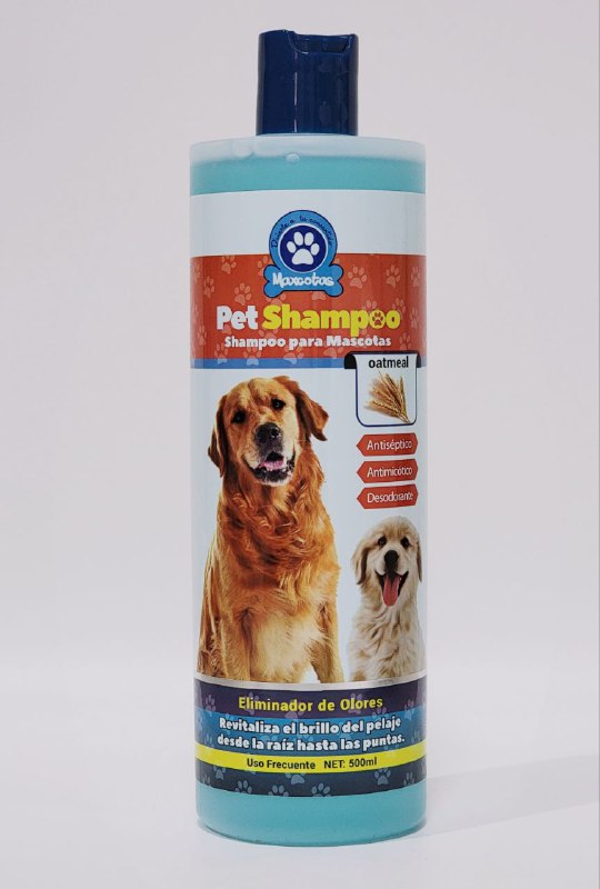 SHAMPOO PARA PERROS, MASCOTAS ELIMINADOR DE OLORES, ANTSEPTICO, ANTIMICOTICO, DESODORANTE QUE REVITALIZA EL BRILLO DEL PELAJE, OLOR LIMPIO Y FRESCO MAXCOTAS 500ML