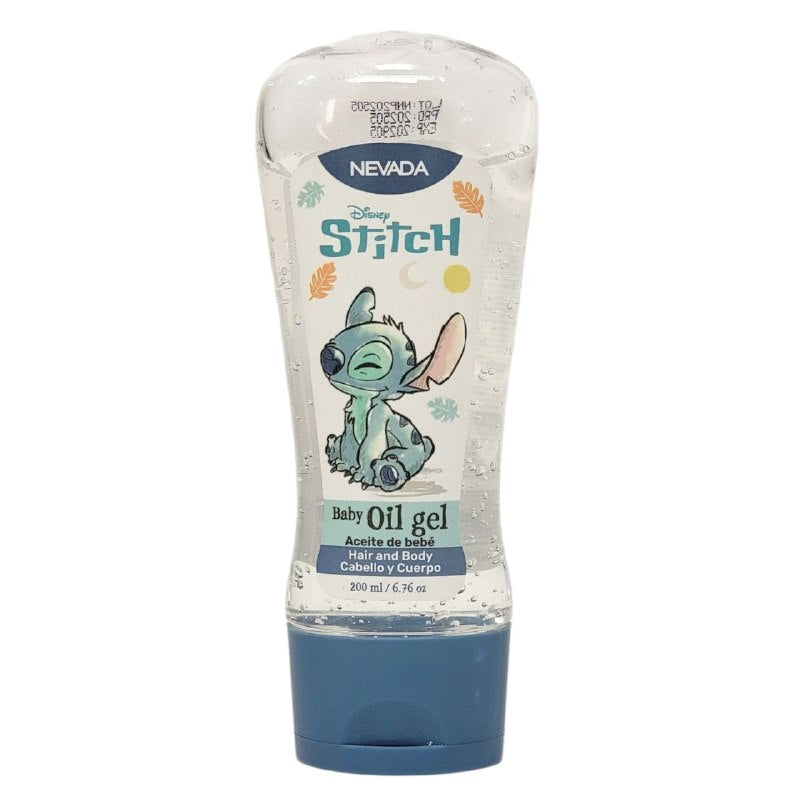 ACEITE DE BEBE PARA EL CABELLO Y CUERPO, GEL LIGERO QUE HIDRATA LA PIEL Y CABELLO DEL BEBE NEVADA DISNEY STITCH 200ML