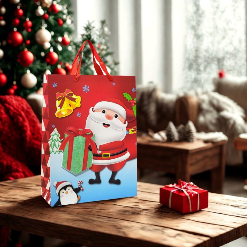 BOLSA DE REGALO NAVIDEÑA GRANDE 30X40X12CM