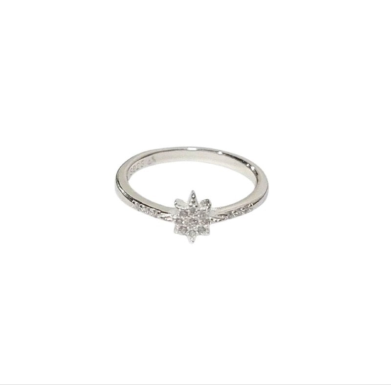 PANI1626 ANILLO ESTRELLA CON CIRCONES, PLATA 925