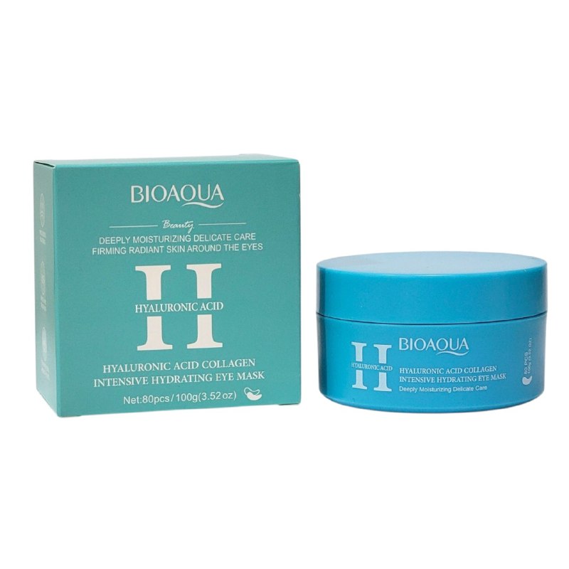 MASCARILLA FACIAL PARA LOS OJOS DE ACIDO HIALURONICO Y COLAGENO HIDRATANTE 100G, SE ADHIERE A LA PIEL PARA OFRECER HIDRATACION PROFUNDA EN EL AREA DE LOS OJOS, DEJANDO LA PIEL SUAVE Y RADIANTE BIOAQUA