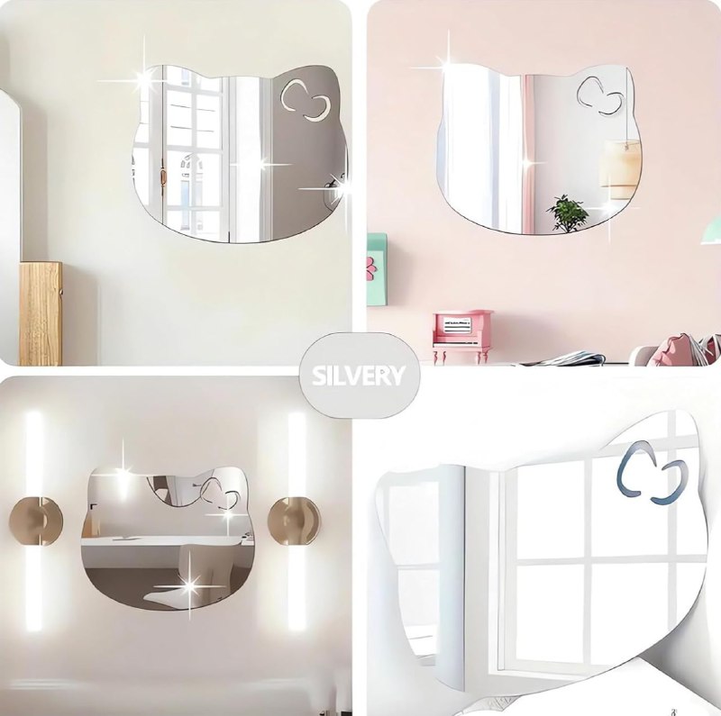 ESPEJO ADHESIVO PARA PARED EN AZULEJOS, BAÑO, DORMITORIO, SALA DE ESTAR, ESPEJO DE PARED DE PLASTICO MIRROR STICKER 23X18CM