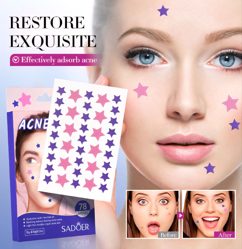 PARCHE PARA EL ACNE, CUBRE LA PIEL CON ACNE Y MEJORA LA ESTETICA, ASILA LA CONTAMINACION, LIGERO, FINO Y TRANSPIRABLE SADOER 78UND