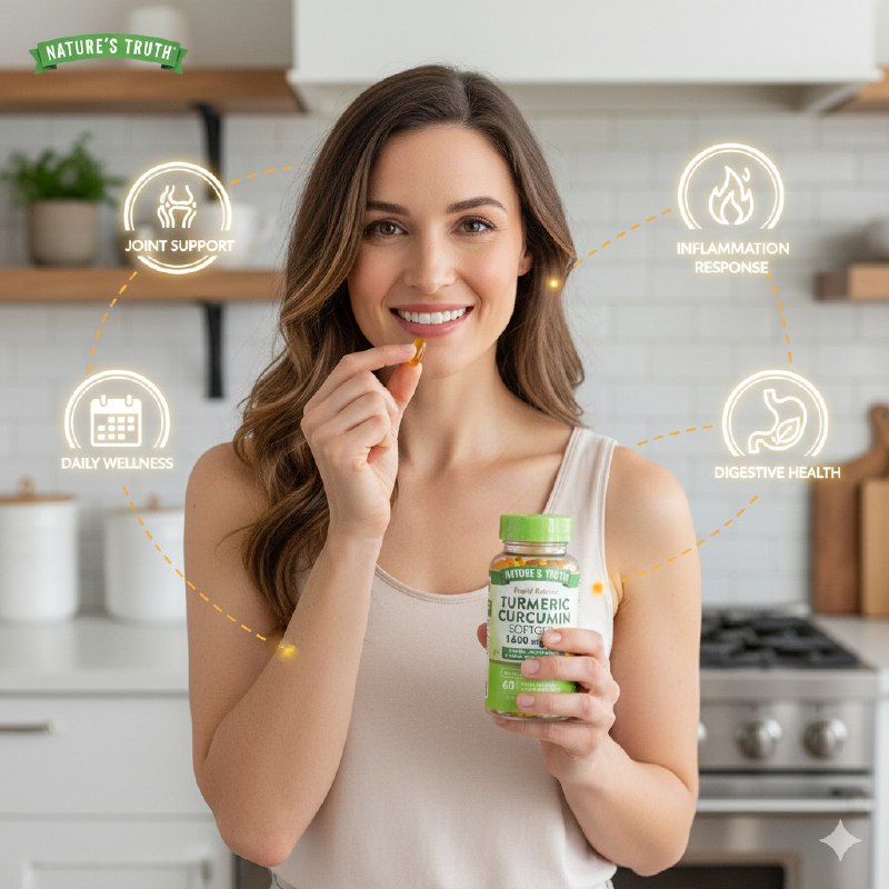 VITAMINAS EN CAPSULAS BLANDAS DE CURCUMA Y JENGIBRE PARA LA SALUD DE ARTICULACIONES NATURES TRUTH 60UND