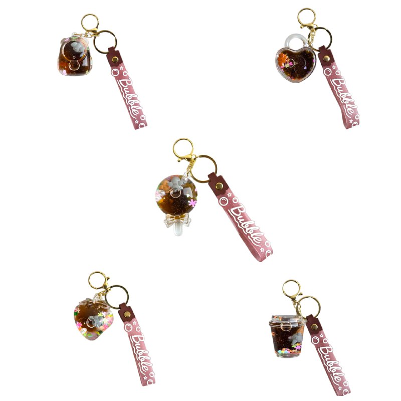 LLAVEROS DE ARENA MOVEDIZA LIQUIDA, 5 ESTILOS DISPONIBLES